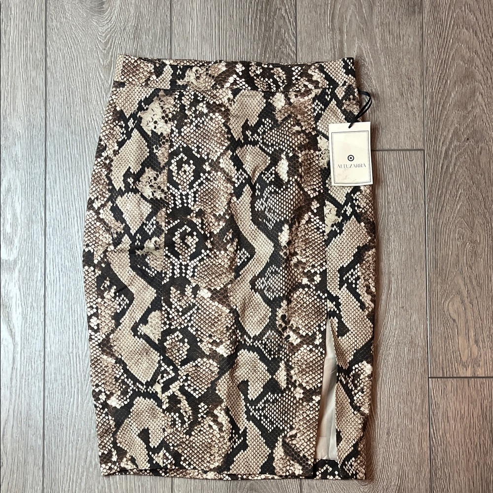 Altuzarra target Black and Tan Snake Print Pencil Skirt size 2 nwt